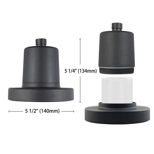 Filtered shower head in matte black with wall mount installation