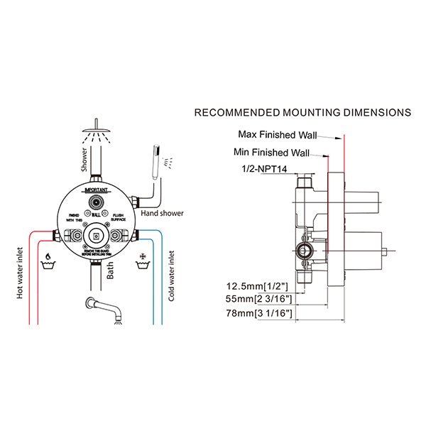 Cascada Bronzo 8" Shower Set with Bathtub Spout | Elegant and Durable Bath Fixture