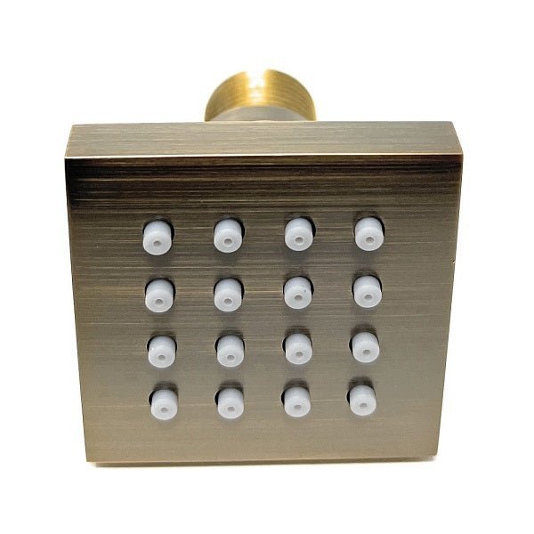 Square shower body spray jet with clean edges