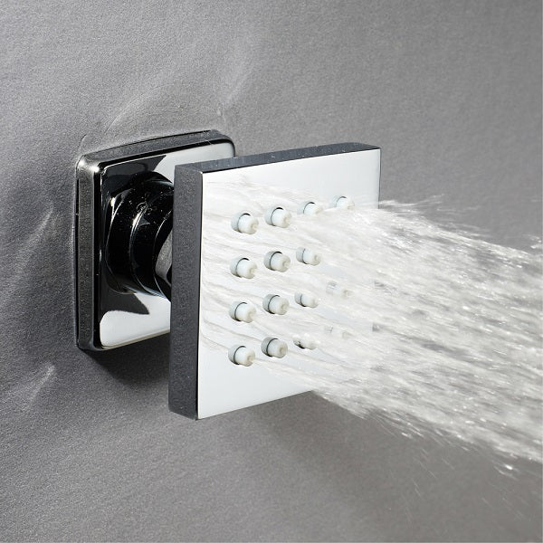 Minimalist square body spray jet mounted on wall