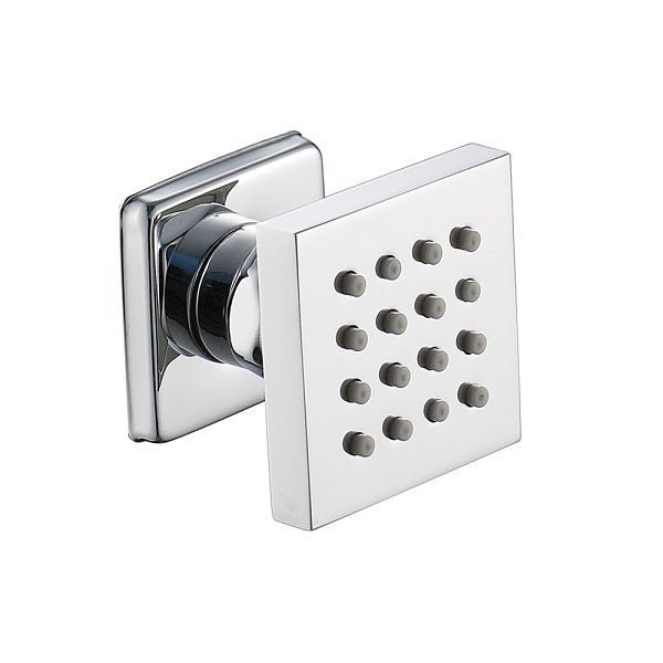 Solid brass square body spray shower jet construction