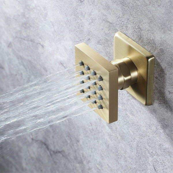 Gold shower head with water spraying 