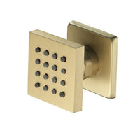 Close-up of solid structure brass body spray jet