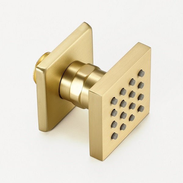 Square shower body spray jet providing wide coverage spray