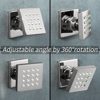 2 inch square body spray shower jet front view