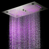 Cascada Pisa 16"x28" Brushed Nickel Bluetooth LED Shower System - Cascada Showers