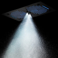 Cascada Pisa 16"x28" Matte Black Bluetooth LED Shower System - Cascada Showers