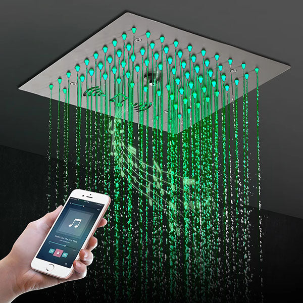 64 color options at a single tap — Cascada Royale LED remote control guide for recessed ceiling shower