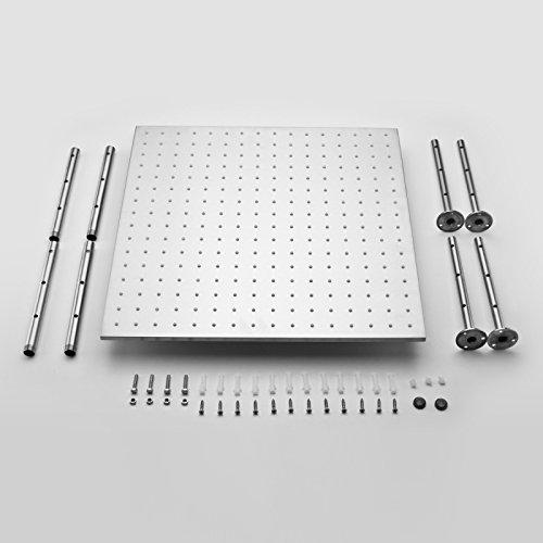 Cascada square rainfall shower head in polished chrome ceiling mount