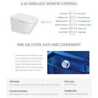 Cascada Torino Wall-Hung Smart Toilet, Dual Flush System