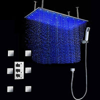 Cascada Tuscany Shower System: LED Rainfall, Massage, Thermostatic Control - Cascada Showers