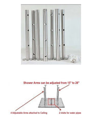 Cascada Tuscany Shower System: LED Rainfall, Massage, Thermostatic Control - Cascada Showers