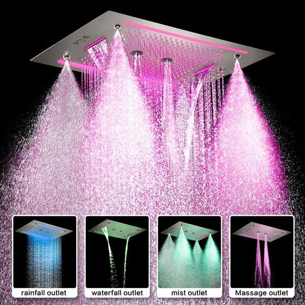 Cascada Venice 23"x31" LED Music Shower Head - Cascada Showers