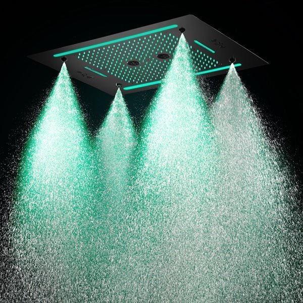 Cascada Venice 23"x31" Matte Black LED Shower System - Cascada Showers