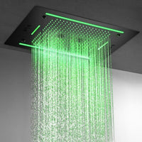 Cascada Venice 23"x31" Matte Black LED Shower System - Cascada Showers