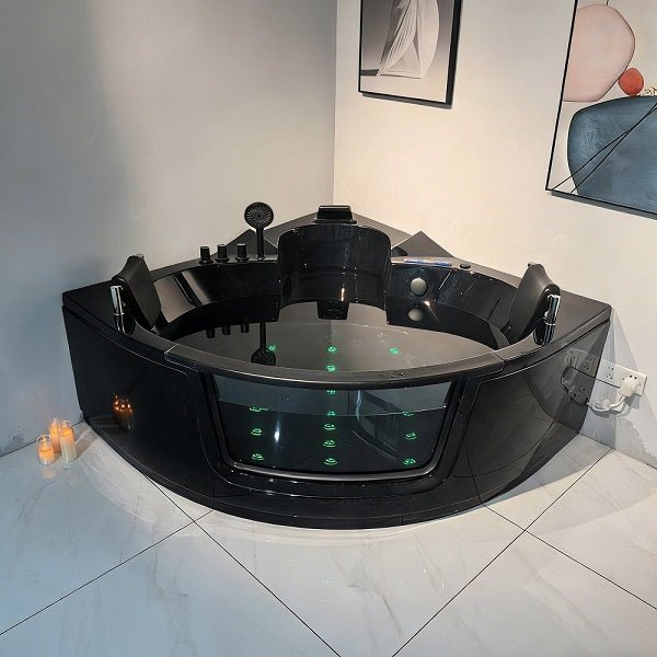Cascada Venice 59-inch corner jacuzzi installed in modern luxury bathroom