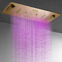 Cascada Verona 16"x36" Brushed Gold Music LED Showerhead - Cascada Showers