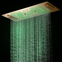 Cascada Verona 16"x36" Brushed Gold Music LED Showerhead - Cascada Showers