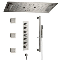 Cascada Verona 16"x36" Brushed Nickel Music LED Shower System - Cascada Showers