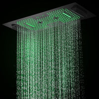 Cascada Verona 16"x36" Matte Black Bluetooth LED Showerhead - Cascada Showers