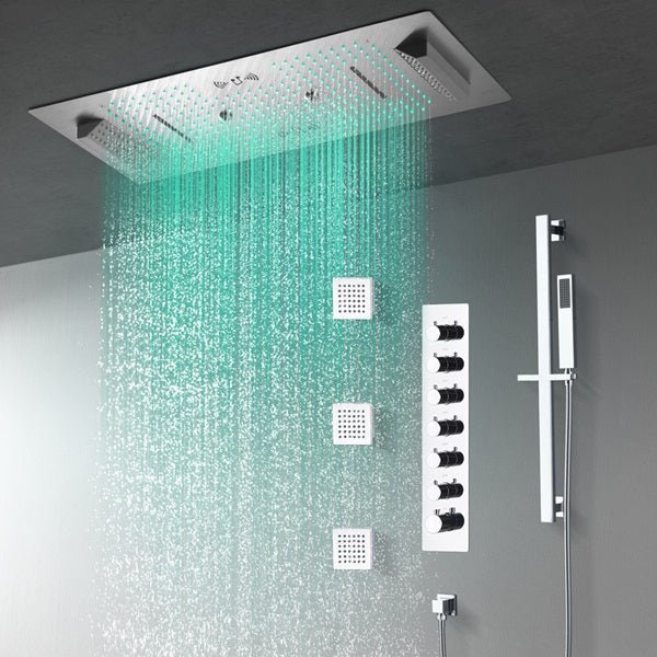 Cascada Verona 16"x36" Music LED Shower System - Cascada Showers