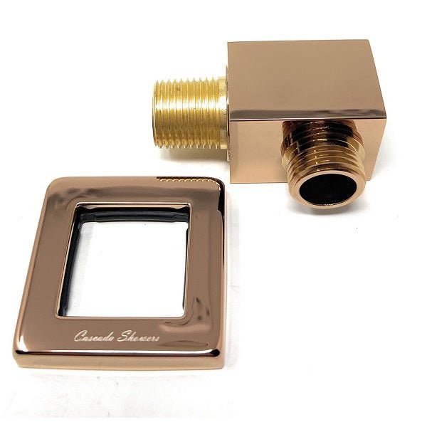 Cascada Square Brass Shower Elbow – Wall Mounted Handheld Shower Hose Connector
