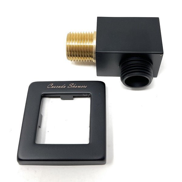 Square brass elbow shower fitting geometric modern design