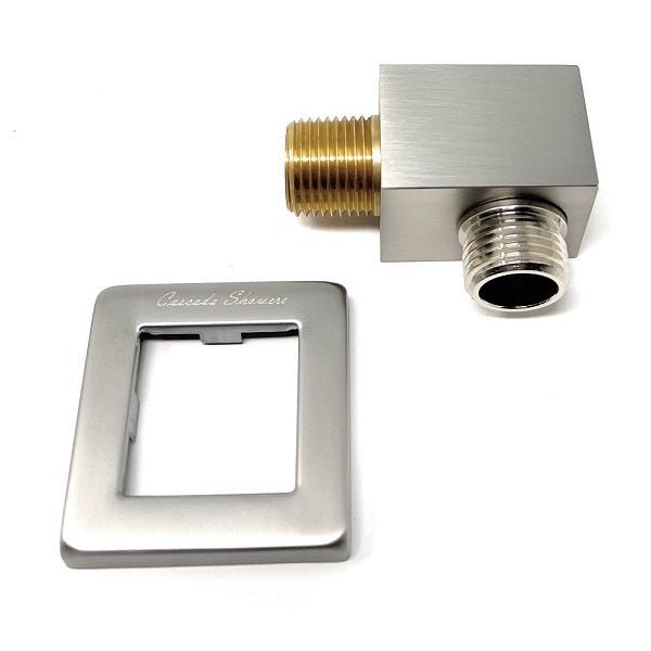 Cascada Square Brass Shower Elbow – Wall Mounted Handheld Shower Hose Connector