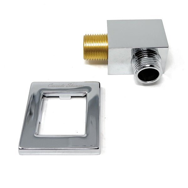 Cascada Square Brass Shower Elbow – Wall Mounted Handheld Shower Hose Connector