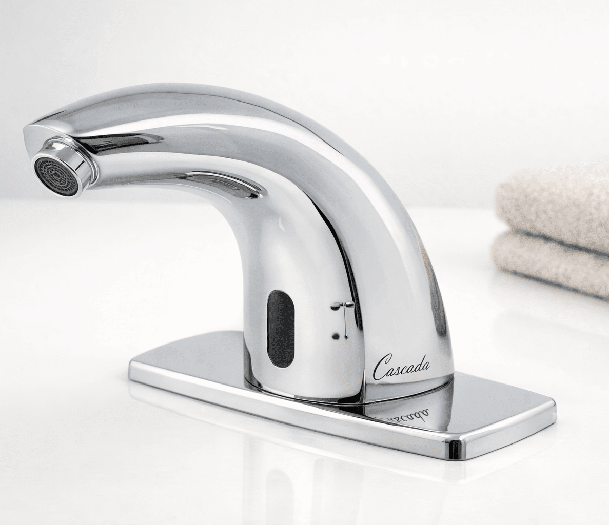 EcoMotion infrared sensor faucet by Cascada Showers in chrome finish