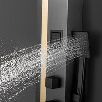 Eleganti All-in-One Shower Panel with Rain Showerhead, Body Jets, and Chromotherapy by Cascada Showers - Cascada Showers