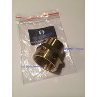 Brass adapter with G and NPT thread labels on a clear plastic bag with Cascadia Supply Co. branding.