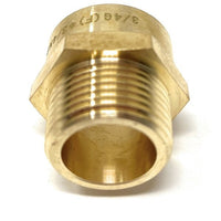 Brass male pipe thread fitting on a white background