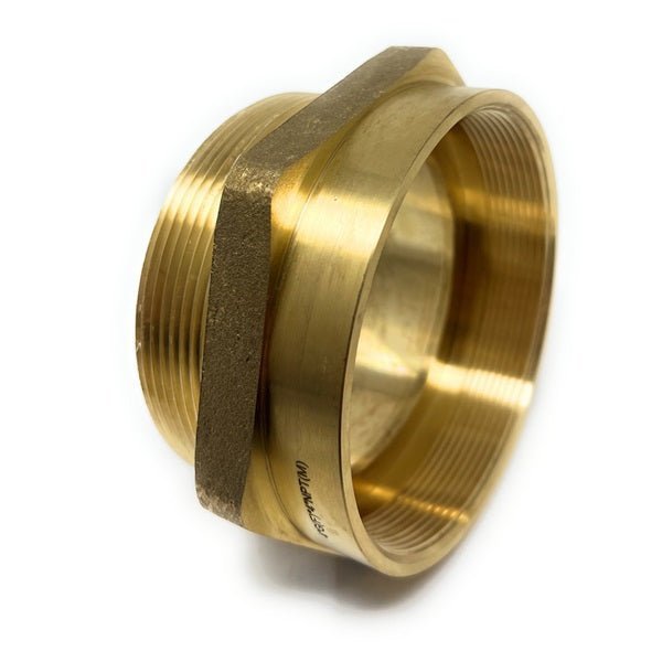 Cascada Showers 4 inch BSPP to NPT brass plumbing adapter fitting
