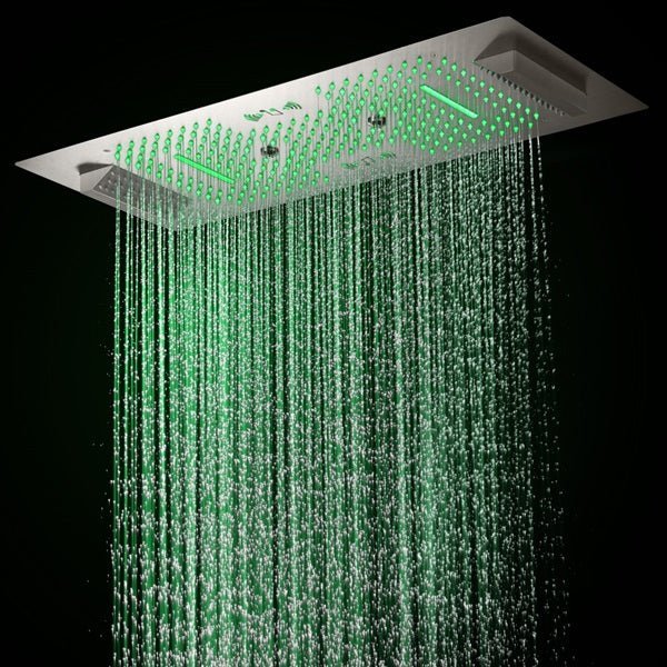 Genoa 16"x36" Brushed Nickel Music LED Digital Shower System By Cascada Shower - Cascada Showers