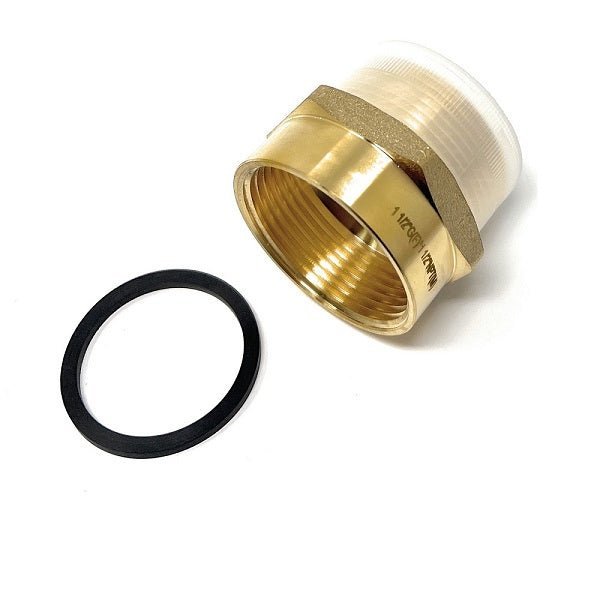 G Thread ( British BSPP) Female to NPT Thread Male Pipe Fitting Adapter - Lead-Free (1 1/2" x 1 1/2")