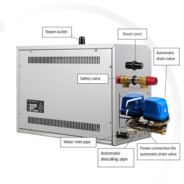Cascada Stainless Steel Steam Bath Shower Generator with Auto Drain & Digital Controller (7KW & 21KW)