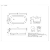 Modern Cascada Freestanding White Soaking Bathtub with Stainless Steel Drain and Overflow - Cascada Showers