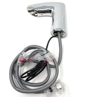 Chrome shower head with coiled hose 