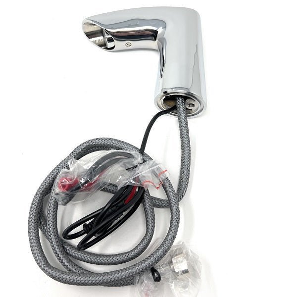 Chrome shower head with coiled hose 