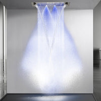 Verona 16"x36" Brushed Nickel Music LED Showerhead By Cascada Showers - Cascada Showers