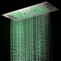 Verona 16"x36" Brushed Nickel Music LED Showerhead By Cascada Showers - Cascada Showers