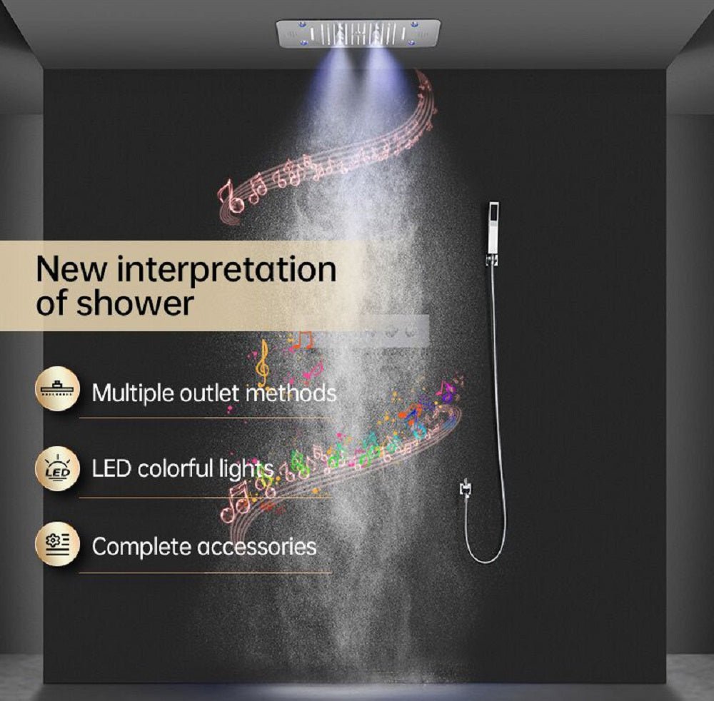 15”x23” Rectangle Music LED Shower Set