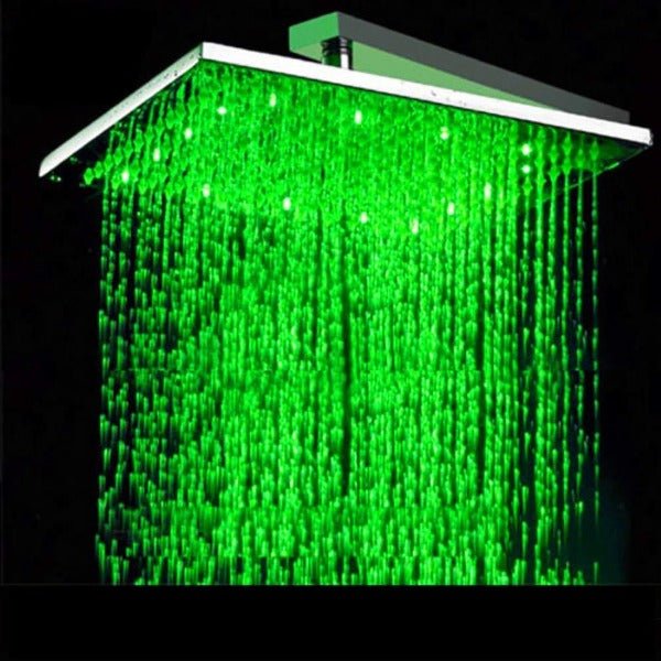 10" Luxury Ceiling Mount LED Rainfall Thermostatic Shower Set - Cascada Showers