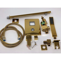 10" Rainfall LED Shower Set Double-Function Valve, Brass Handheld Shower - Cascada Showers