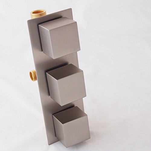 12" Square Ceiling Mount Luxury LED Rainfall Shower Set Brushed Nickel - Cascada Showers