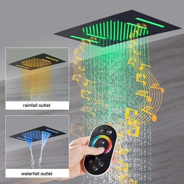 15"x23" Catania Digital LED Music Shower System by Cascada Showers - Cascada Showers