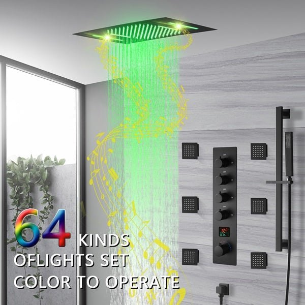 15"x23" Catania Digital LED Music Shower System by Cascada Showers - Cascada Showers