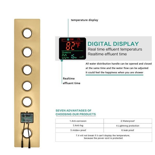 15"x23" Palermo Digital LED Music Shower System By Cascada Showers - Cascada Showers