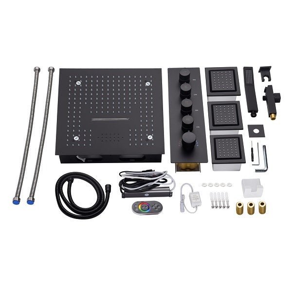 16” Square LED Music shower system - Cascada Showers